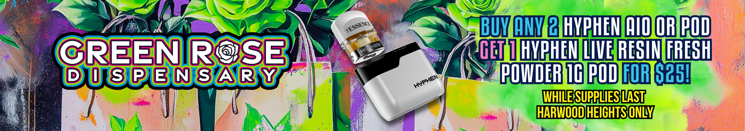 Buy 2 Hyphen AIO or POD Get Selected Hyphen POD for $25! Cannabis Promo, Cannabis Sales, Cannabis Discounts, Cannabis on Sale, Buy 2 Hyphen AIO or POD Get Selected Hyphen POD for $25!