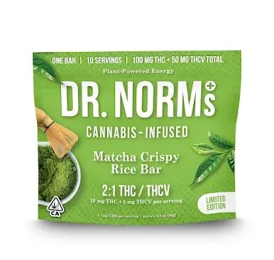 Matcha Crispy Rice Bar 100mg THC/50mg THCV Dr. Norm's