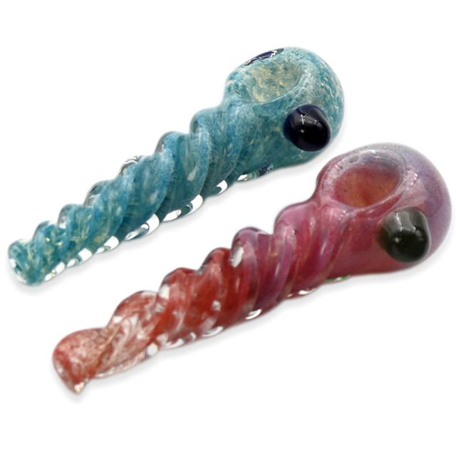 4.5" Heavy Duty Twisted Glass Hand Pipe High Mountain Imports