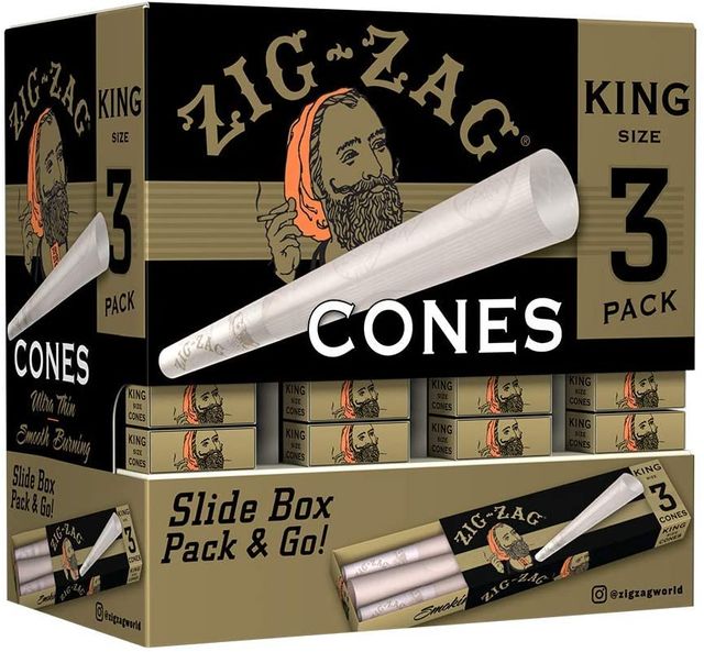 King Size Unbleached Pre Rolled Cones ZigZag