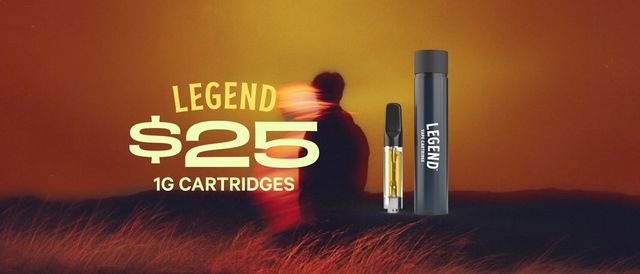 Cannabis Promo, Cannabis Sales, Cannabis Discounts, Cannabis on Sale, $25 Legend 1G Cartridges