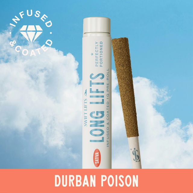 Durban Poison Kief Coated Swift Lifts