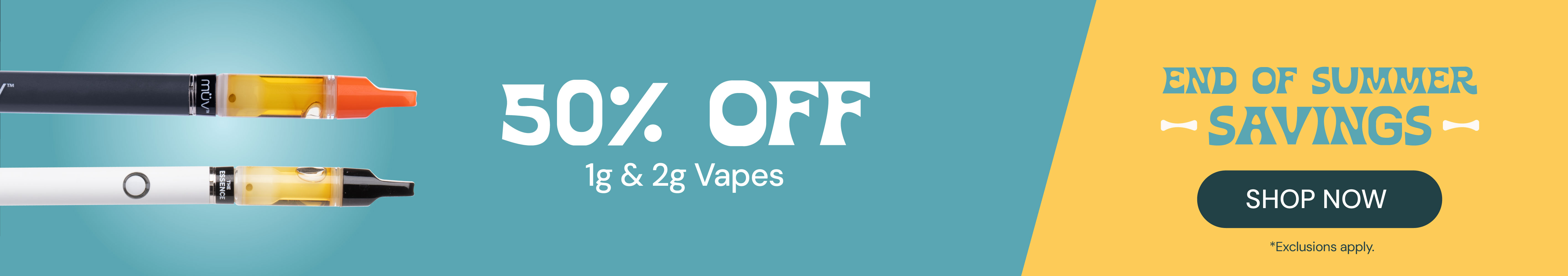 50% OFF 1g & 2g Vapes