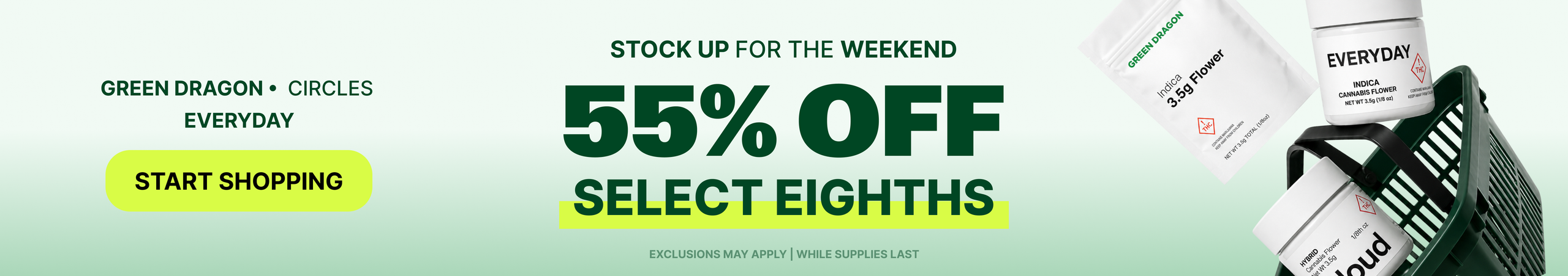 Cannabis Promo, Cannabis Sales, Cannabis Discounts, Cannabis on Sale, 55% OFF Select 3.5G! - ALL WEEKEND LONG!