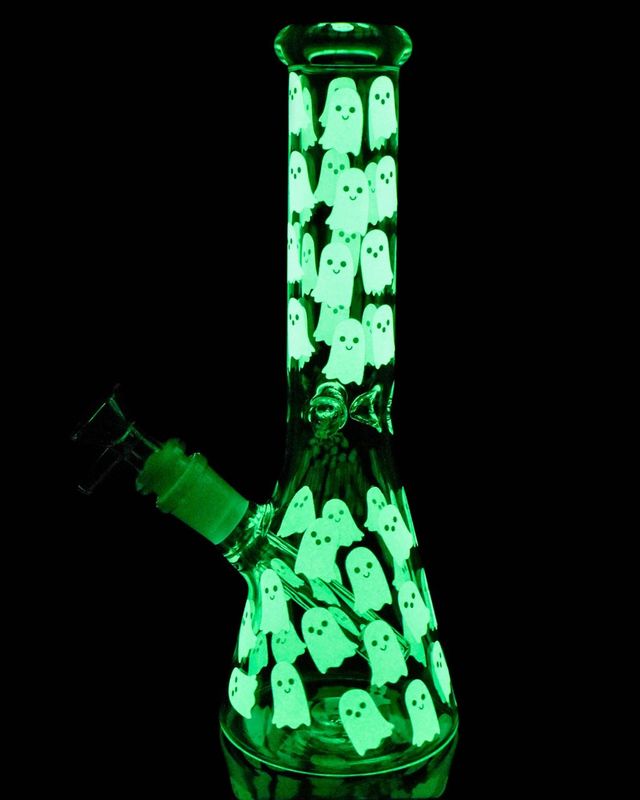 10" Glow in the Dark Ghost beaker bong w/ bowl Sireel