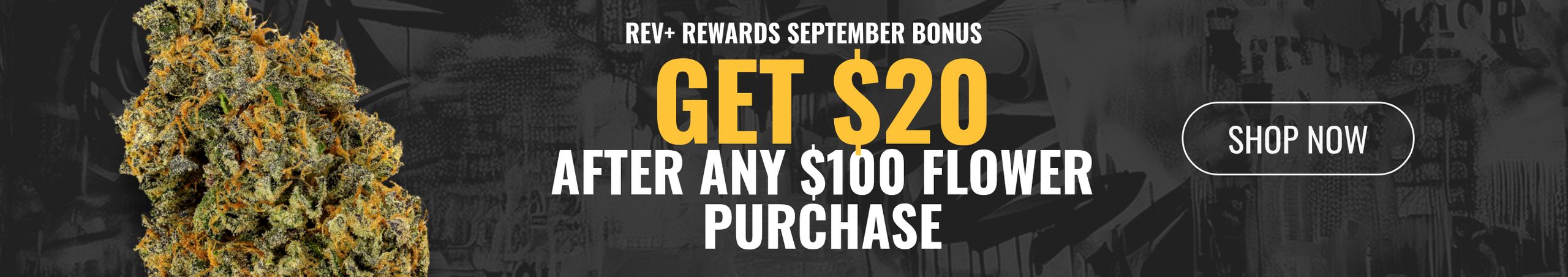 Cannabis Promo, Cannabis Sales, Cannabis Discounts, Cannabis on Sale, Get $20 after any $100 Flower Purchase 