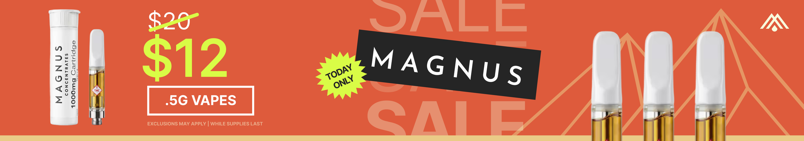 Cannabis Promo, Cannabis Sales, Cannabis Discounts, Cannabis on Sale, $12 Magnus 0.5G!