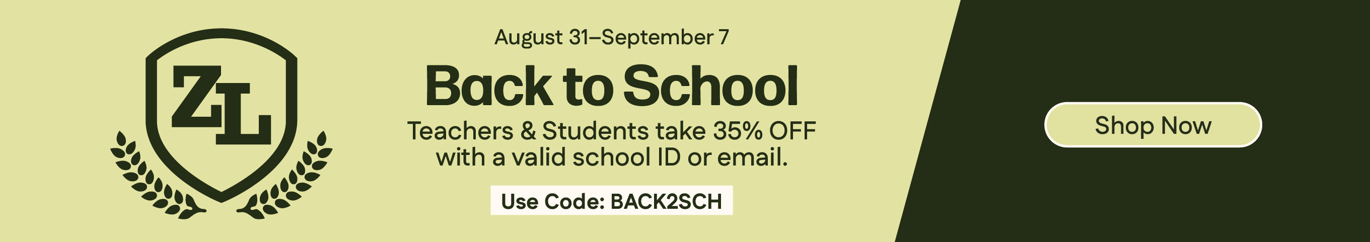 Promo Code: BACK2SCH- WELCOME BACK TO SCHOOL PROMO