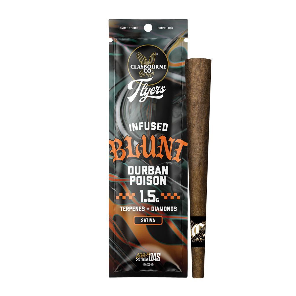 Claybourne Co. Durban Poison Infused Blunt Single Infused Pre-Roll, 1.5g, 1pk