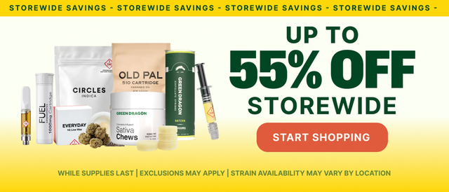 Cannabis Promo, Cannabis Sales, Cannabis Discounts, Cannabis on Sale, 55% OFF SELECT PRODUCTS!