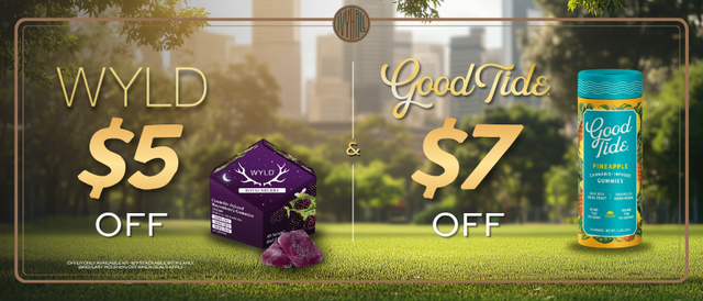 Cannabis Promo, Cannabis Sales, Cannabis Discounts, Cannabis on Sale, Wyld & Good Tide Sale!