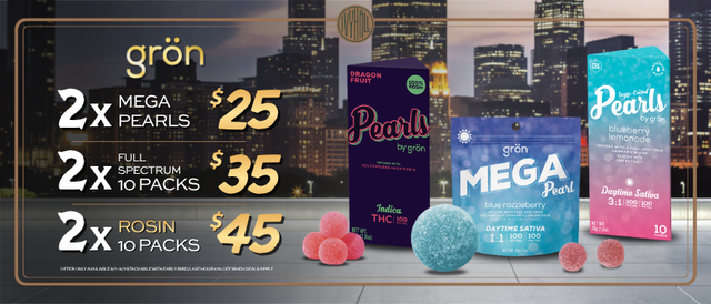 Cannabis Promo, Cannabis Sales, Cannabis Discounts, Cannabis on Sale, Gron Gummy Sale!
