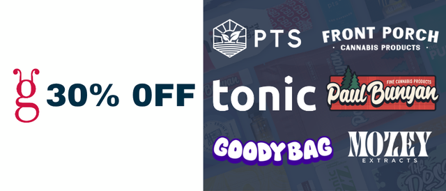 Cannabis Promo, Cannabis Sales, Cannabis Discounts, Cannabis on Sale, 30% Off PTS, Paul Bunyan, Tonic & more