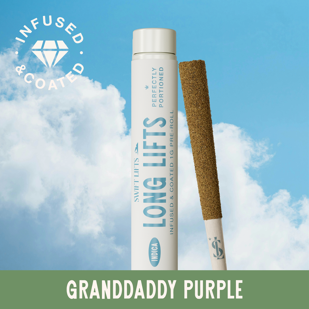 Swift Lifts Long Lifts Granddaddy Purple Infused & Coated Single Infused Pre-Roll, 1.0g, 1pk
