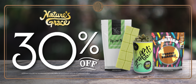 Cannabis Promo, Cannabis Sales, Cannabis Discounts, Cannabis on Sale, Nature's Grace 30% Off!