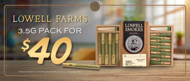 Cannabis Promo, Cannabis Sales, Cannabis Discounts, Cannabis on Sale, Lowell Pre-Rolls - $40 Each