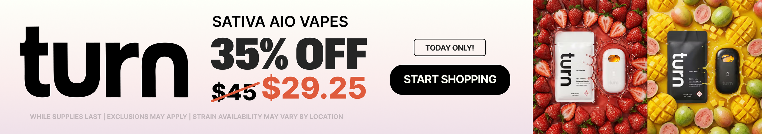 Cannabis Promo, Cannabis Sales, Cannabis Discounts, Cannabis on Sale, 35% Off Sativa Turn AIO Vapes! - TODAY ONLY!