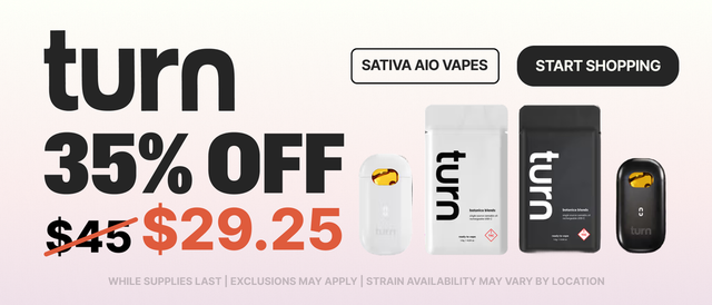 Cannabis Promo, Cannabis Sales, Cannabis Discounts, Cannabis on Sale, 35% Off Sativa Turn AIO Vapes! - TODAY ONLY!