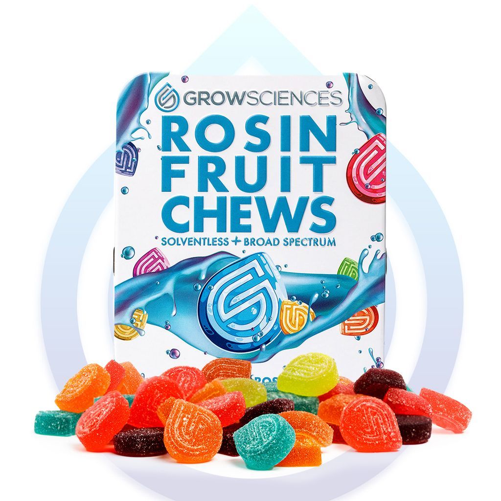 Grow Sciences Strawberry Tangerine Live Rosin Gummy Candy Edible, 100mg, 10pk