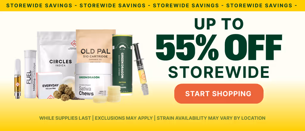 Cannabis Promo, Cannabis Sales, Cannabis Discounts, Cannabis on Sale, 55% OFF SELECT PRODUCTS!