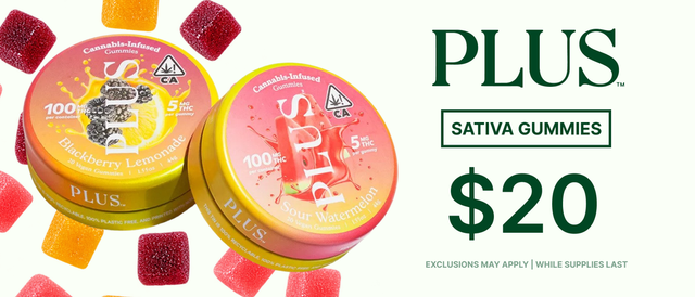 Cannabis Promo, Cannabis Sales, Cannabis Discounts, Cannabis on Sale, $20 PLUS Gummies (Sativa only) - TODAY ONLY!