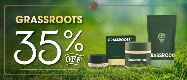 Cannabis Promo, Cannabis Sales, Cannabis Discounts, Cannabis on Sale, Grassroots 35% Off!