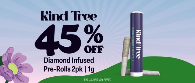 Cannabis Promo, Cannabis Sales, Cannabis Discounts, Cannabis on Sale, 45% Off Kind Tree 2pk/1g INF Pre-Roll Packs