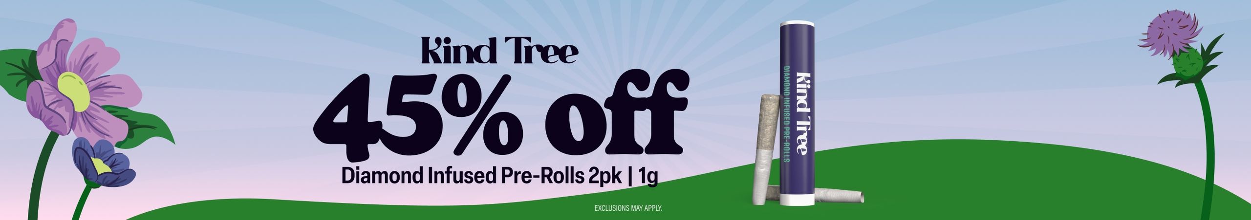 Cannabis Promo, Cannabis Sales, Cannabis Discounts, Cannabis on Sale, 45% Off Kind Tree 2pk/1g INF Pre-Roll Packs