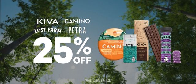 Cannabis Promo, Cannabis Sales, Cannabis Discounts, Cannabis on Sale, MONDAYS: 25% Off Kiva Brands