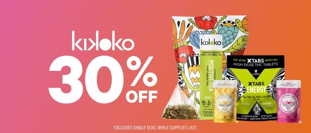 Cannabis Promo, Cannabis Sales, Cannabis Discounts, Cannabis on Sale, TUESDAYS: 30% Off Select Kikoko Products