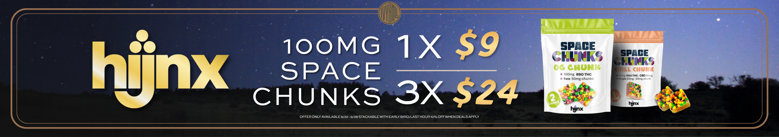 Cannabis Promo, Cannabis Sales, Cannabis Discounts, Cannabis on Sale, Hijnx 100mg 2pk Space Chunks - $9 Each