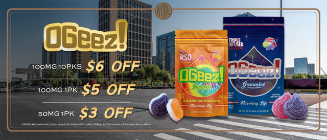 Cannabis Promo, Cannabis Sales, Cannabis Discounts, Cannabis on Sale, Ogeez Gummy Sale