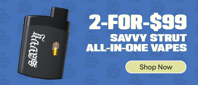 Cannabis Promo, Cannabis Sales, Cannabis Discounts, Cannabis on Sale, 2-for-$99 Savvy Strut 1g All-in-One Vapes