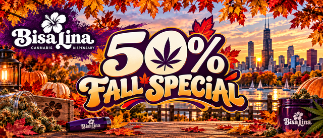 Cannabis Promo, Cannabis Sales, Cannabis Discounts, Cannabis on Sale, 50% Fall Special