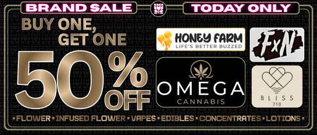Cannabis Promo, Cannabis Sales, Cannabis Discounts, Cannabis on Sale, Bliss 710 / Omega Sale_BOGO 50% Off