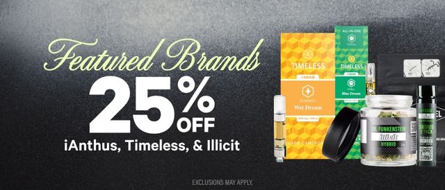Cannabis Promo, Cannabis Sales, Cannabis Discounts, Cannabis on Sale, 25% Off Featured Brands