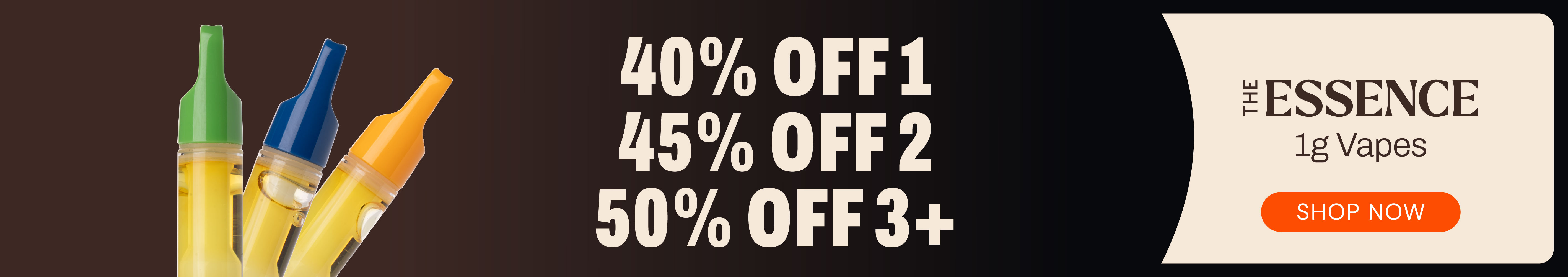 The Essence 1g Vapes: 40% OFF 1, 45% OFF 2, or 50% OFF 3+