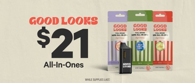 Cannabis Promo, Cannabis Sales, Cannabis Discounts, Cannabis on Sale, FIRST THURSDAYS: $21 Good Looks All-In-Ones