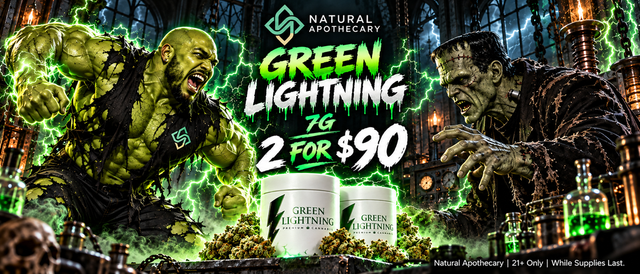 Cannabis Promo, Cannabis Sales, Cannabis Discounts, Cannabis on Sale, Green Lightning 7g 2 for $90!