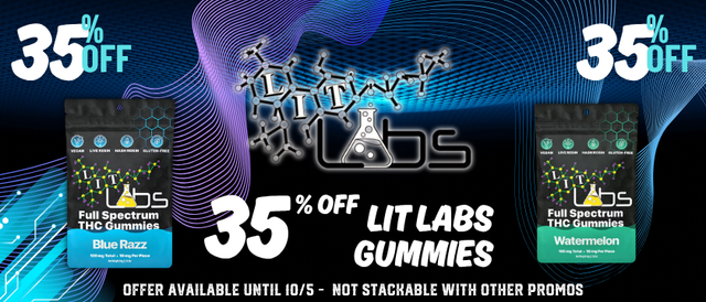 Cannabis Promo, Cannabis Sales, Cannabis Discounts, Cannabis on Sale, 35% Off LIT LABS