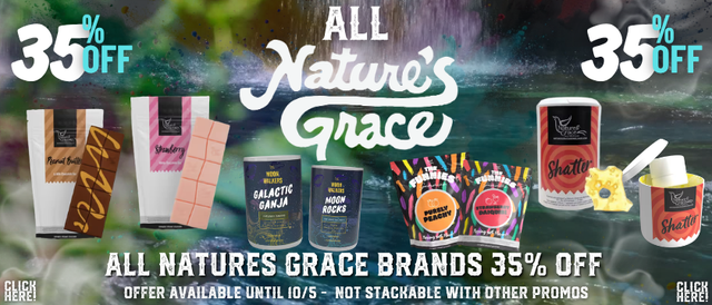 Cannabis Promo, Cannabis Sales, Cannabis Discounts, Cannabis on Sale, Nature's Grace & Wellness 35%
