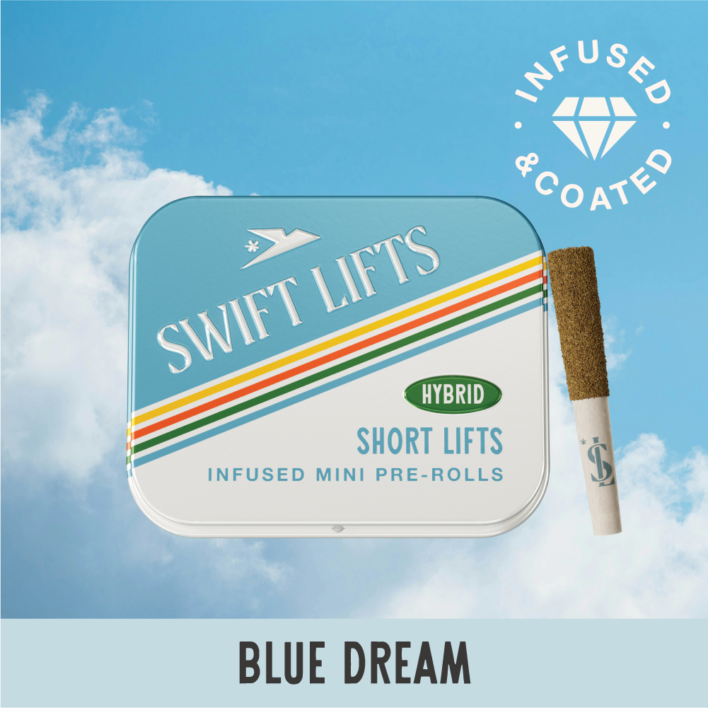 Swift Lifts Short Lifts Infused & Coated Blue Dream Infused Pre-Roll Multi-Pack, 2.5g, 5pk