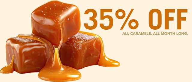 Cannabis Promo, Cannabis Sales, Cannabis Discounts, Cannabis on Sale, 35% Off All Caramels - October Product of the Month