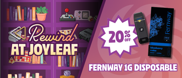 Cannabis Promo, Cannabis Sales, Cannabis Discounts, Cannabis on Sale, 20% Off Fernway 1G Disposable