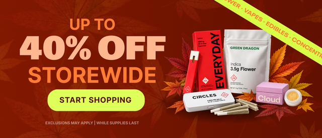 Cannabis Promo, Cannabis Sales, Cannabis Discounts, Cannabis on Sale, Fall Favorites 🍂 - 40% Off Select Products!