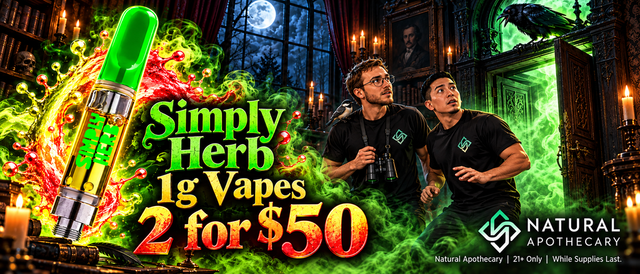 Cannabis Promo, Cannabis Sales, Cannabis Discounts, Cannabis on Sale, Simply Herb 1g Vape 2 for $50!