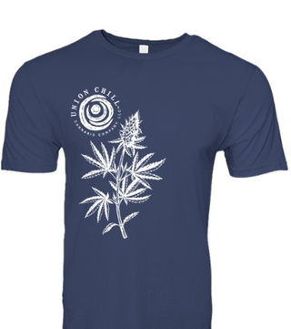 Blue Shirt w Cannabis and Logo Union Chill