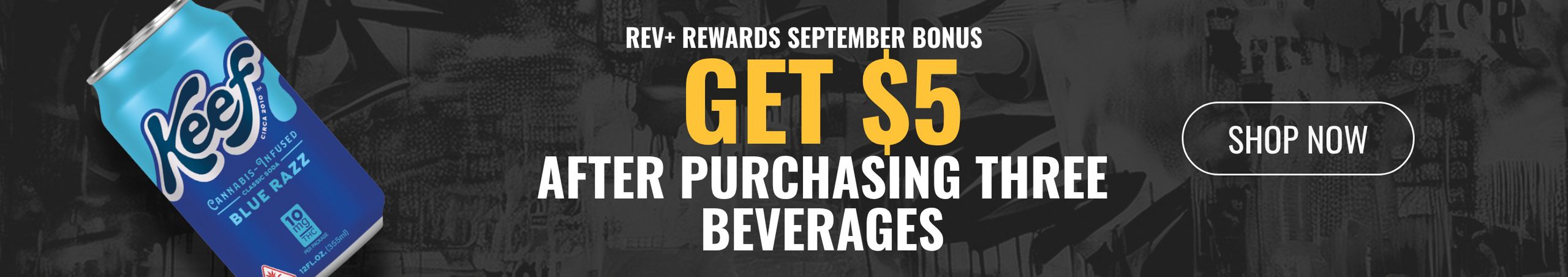 Cannabis Promo, Cannabis Sales, Cannabis Discounts, Cannabis on Sale, Get $5 After Purchasing Three Beverages 