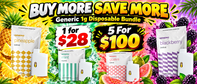 Cannabis Promo, Cannabis Sales, Cannabis Discounts, Cannabis on Sale, Buy More Save More - Generic 1g Disposable Bundle