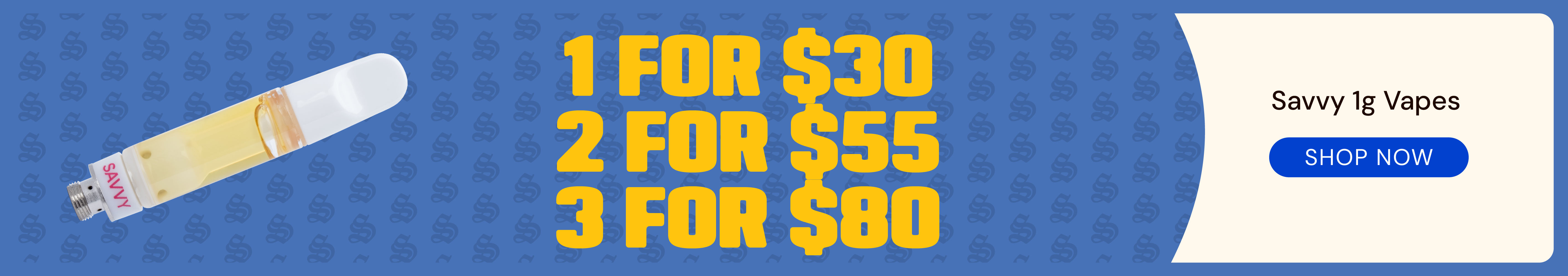 Savvy 1g Vapes: 1-for-$30, 2-for-$55, or 3-for-$80